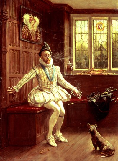 Primer cigarro de Sir Walter Raleigh (1552-1618) de Unbekannt Unbekannt